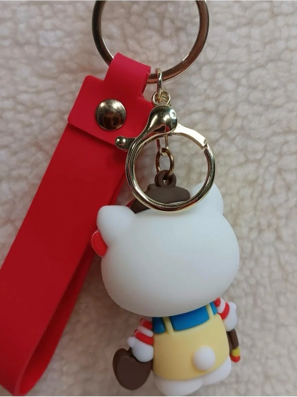 Hello Kitty Red Strap Multicolor Artist Key & Card Holder Charm